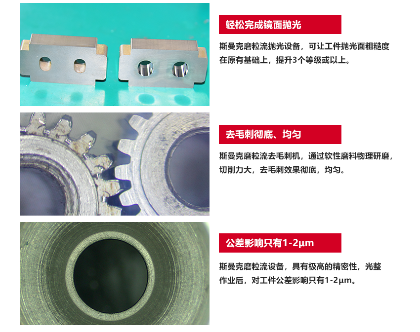 蘇州斯曼克磨粒流設(shè)備公司是專業(yè)生產(chǎn)<a href='http://m.yyjdwx.com' target='_blank'><u>流體拋光機(jī)</u></a>設(shè)備廠家,主要拋光機(jī)器型號有:<a href='http://m.yyjdwx.com' target='_blank'><u>流體拋光機(jī)</u></a>,<a href='http://m.yyjdwx.com' target='_blank'><u>微孔拋光機(jī)</u></a>,磨粒流拋光機(jī),自動拋光機(jī)廣泛應(yīng)用于擠型模具拋光,鎢鋼模具,精沖模具拋光,噴絲板,管件<a href='http://m.yyjdwx.com' target='_blank'><u>內(nèi)孔拋光</u></a>,渦輪殼內(nèi)腔,熱流道拋光,沖頭,細(xì)長管內(nèi)壁拋光.