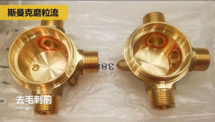 用磨粒流不怕劃傷，銅三通<a href='http://m.yyjdwx.com' target='_blank'><u>交叉孔去毛刺</u></a>